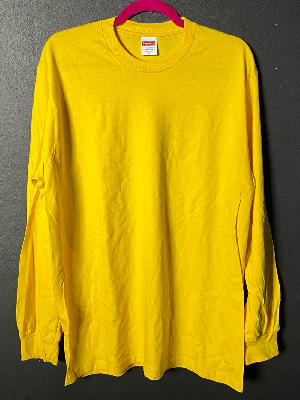 Supreme Men’s Long Sleeve Crew Tee - Yellow